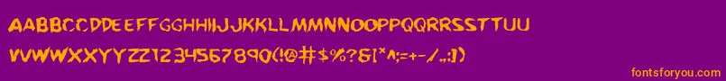 Police KreetureWarped – polices orange sur fond violet