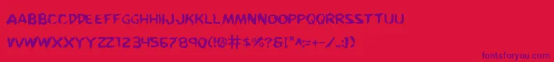 KreetureWarped Font – Purple Fonts on Red Background