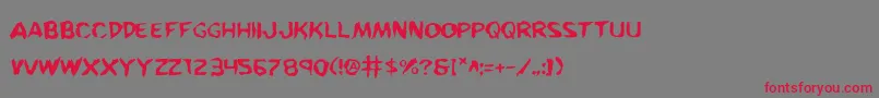 KreetureWarped Font – Red Fonts on Gray Background
