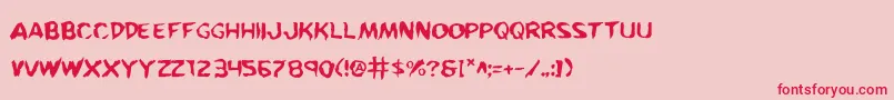 KreetureWarped Font – Red Fonts on Pink Background