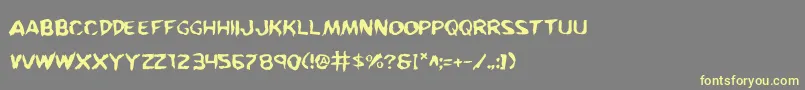 KreetureWarped Font – Yellow Fonts on Gray Background