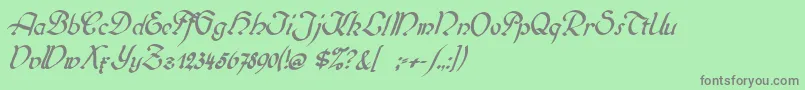 Biedermeierkursiv Font – Gray Fonts on Green Background