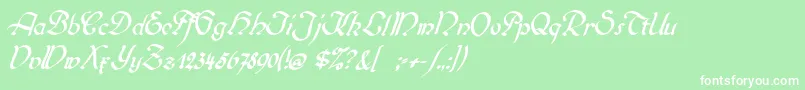 Biedermeierkursiv Font – White Fonts on Green Background