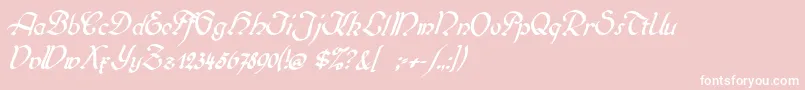 Biedermeierkursiv Font – White Fonts on Pink Background