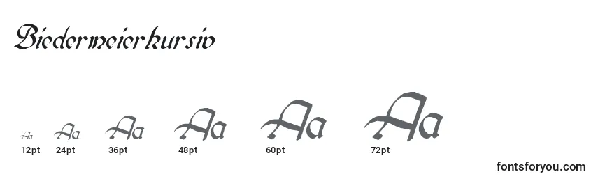 Размеры шрифта Biedermeierkursiv
