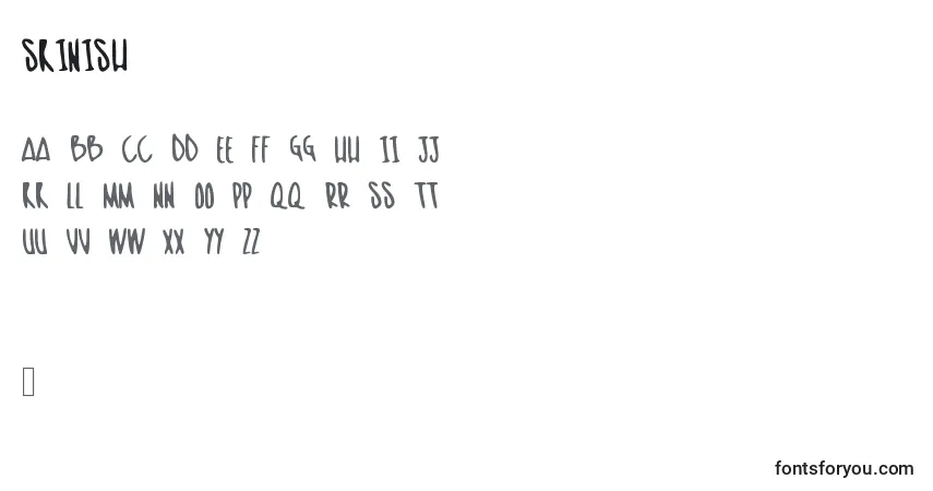 Schriftart Skinish – Alphabet, Zahlen, spezielle Symbole