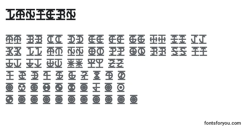 A fonte Lantern – alfabeto, números, caracteres especiais