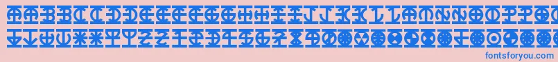 Lantern Font – Blue Fonts on Pink Background