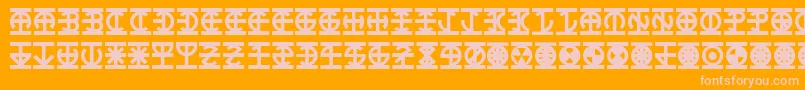 Lantern Font – Pink Fonts on Orange Background