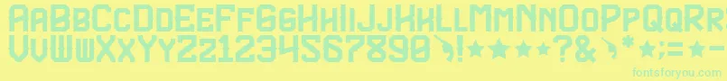 TexasTroupeFp Font – Green Fonts on Yellow Background