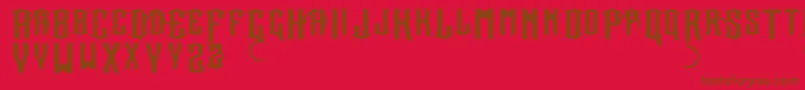 SacredRights Font – Brown Fonts on Red Background