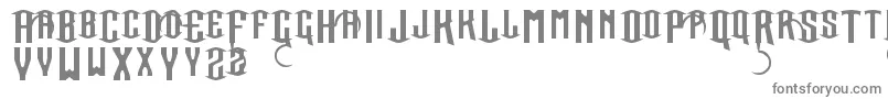 フォントSacredRights – 白い背景に灰色の文字