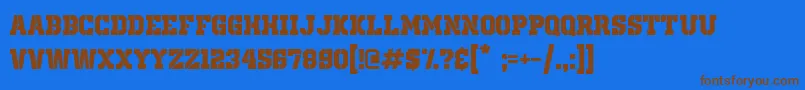 Czcionka OldSchoolUnitedStencil – brązowe czcionki na niebieskim tle