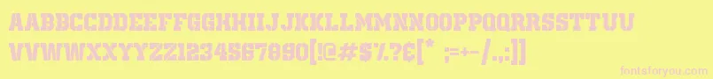 Шрифт OldSchoolUnitedStencil – розовые шрифты на жёлтом фоне