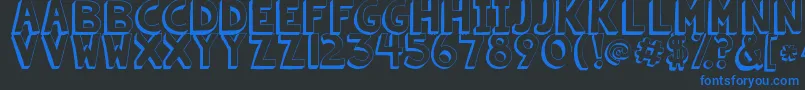 フォントKgsummersunshineshadow – 黒い背景に青い文字