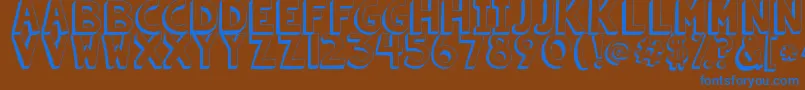 Шрифт Kgsummersunshineshadow – синие шрифты на коричневом фоне