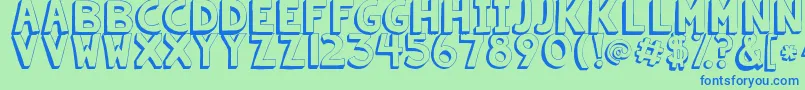 Kgsummersunshineshadow Font – Blue Fonts on Green Background