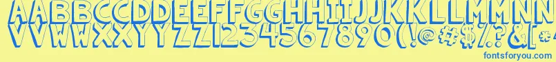 Kgsummersunshineshadow-fontti – siniset fontit keltaisella taustalla