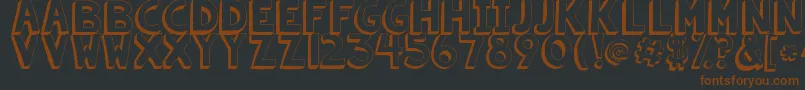 Шрифт Kgsummersunshineshadow – коричневые шрифты на чёрном фоне