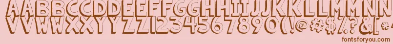 フォントKgsummersunshineshadow – ピンクの背景に茶色のフォント
