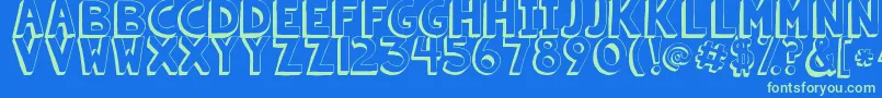 Kgsummersunshineshadow Font – Green Fonts on Blue Background