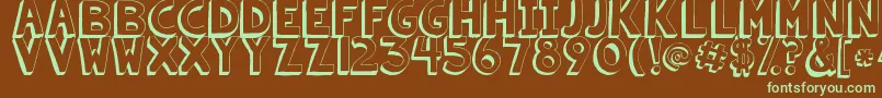 Kgsummersunshineshadow-fontti – vihreät fontit ruskealla taustalla