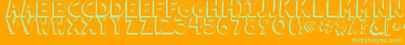 フォントKgsummersunshineshadow – オレンジの背景に緑のフォント