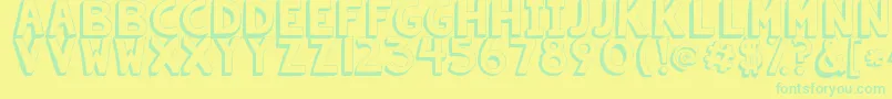 Шрифт Kgsummersunshineshadow – зелёные шрифты на жёлтом фоне
