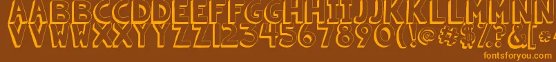 Kgsummersunshineshadow-Schriftart – Orangefarbene Schriften auf braunem Hintergrund