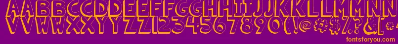 フォントKgsummersunshineshadow – 紫色の背景にオレンジのフォント