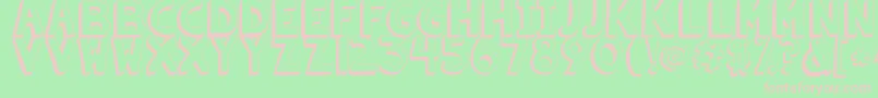 フォントKgsummersunshineshadow – 緑の背景にピンクのフォント