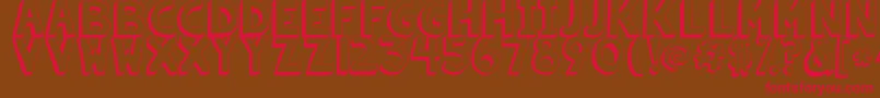 Kgsummersunshineshadow-fontti – punaiset fontit ruskealla taustalla