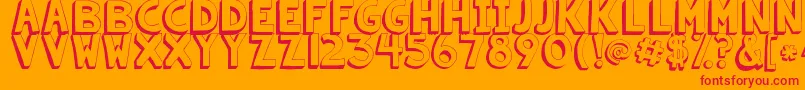 フォントKgsummersunshineshadow – オレンジの背景に赤い文字