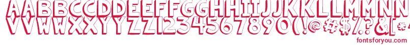フォントKgsummersunshineshadow – 白い背景に赤い文字