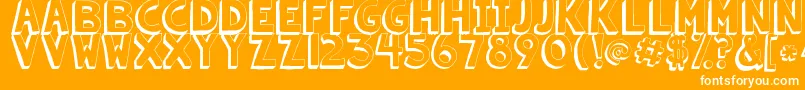 Kgsummersunshineshadow-Schriftart – Weiße Schriften auf orangefarbenem Hintergrund