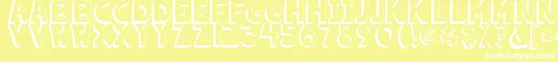 フォントKgsummersunshineshadow – 黄色い背景に白い文字