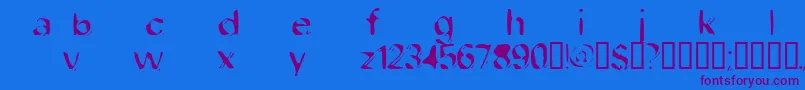 DobFiletype-Schriftart – Violette Schriften auf blauem Hintergrund