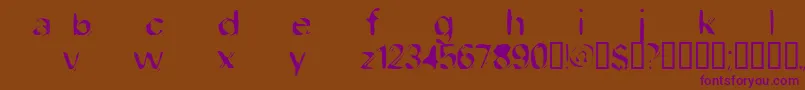 DobFiletype-Schriftart – Violette Schriften auf braunem Hintergrund