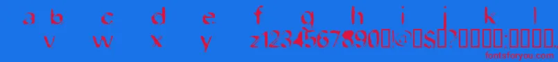 DobFiletype Font – Red Fonts on Blue Background