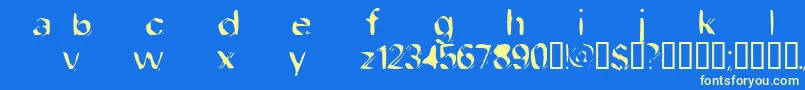 DobFiletype Font – Yellow Fonts on Blue Background