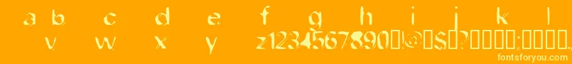 DobFiletype Font – Yellow Fonts on Orange Background