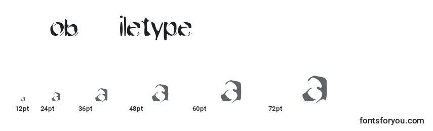 Größen der Schriftart DobFiletype