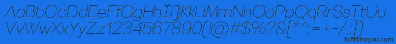 VillerayroundedThinitalic Font – Black Fonts on Blue Background