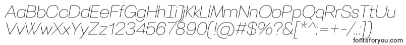 Шрифт VillerayroundedThinitalic – печатные шрифты