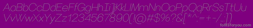 VillerayroundedThinitalic Font – Gray Fonts on Purple Background