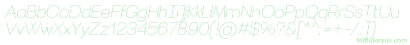 VillerayroundedThinitalic Font – Green Fonts on White Background