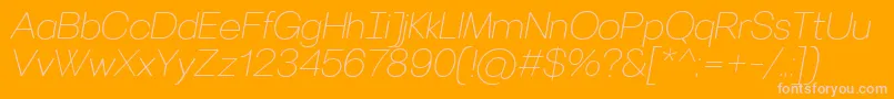 VillerayroundedThinitalic Font – Pink Fonts on Orange Background