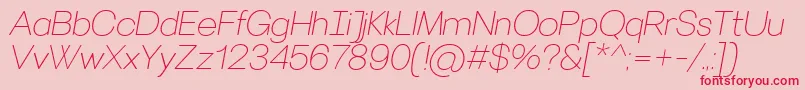 VillerayroundedThinitalic Font – Red Fonts on Pink Background