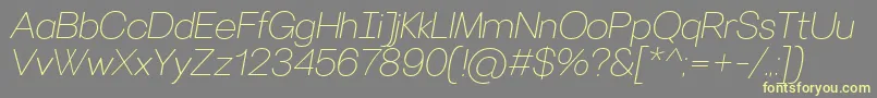 VillerayroundedThinitalic Font – Yellow Fonts on Gray Background