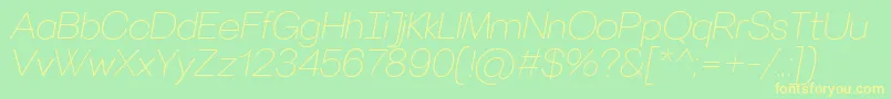 VillerayroundedThinitalic Font – Yellow Fonts on Green Background